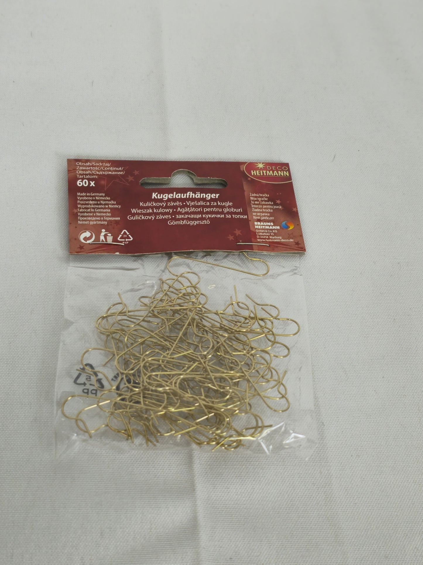Paket mit 60 Haken für Weihnachtskugeln