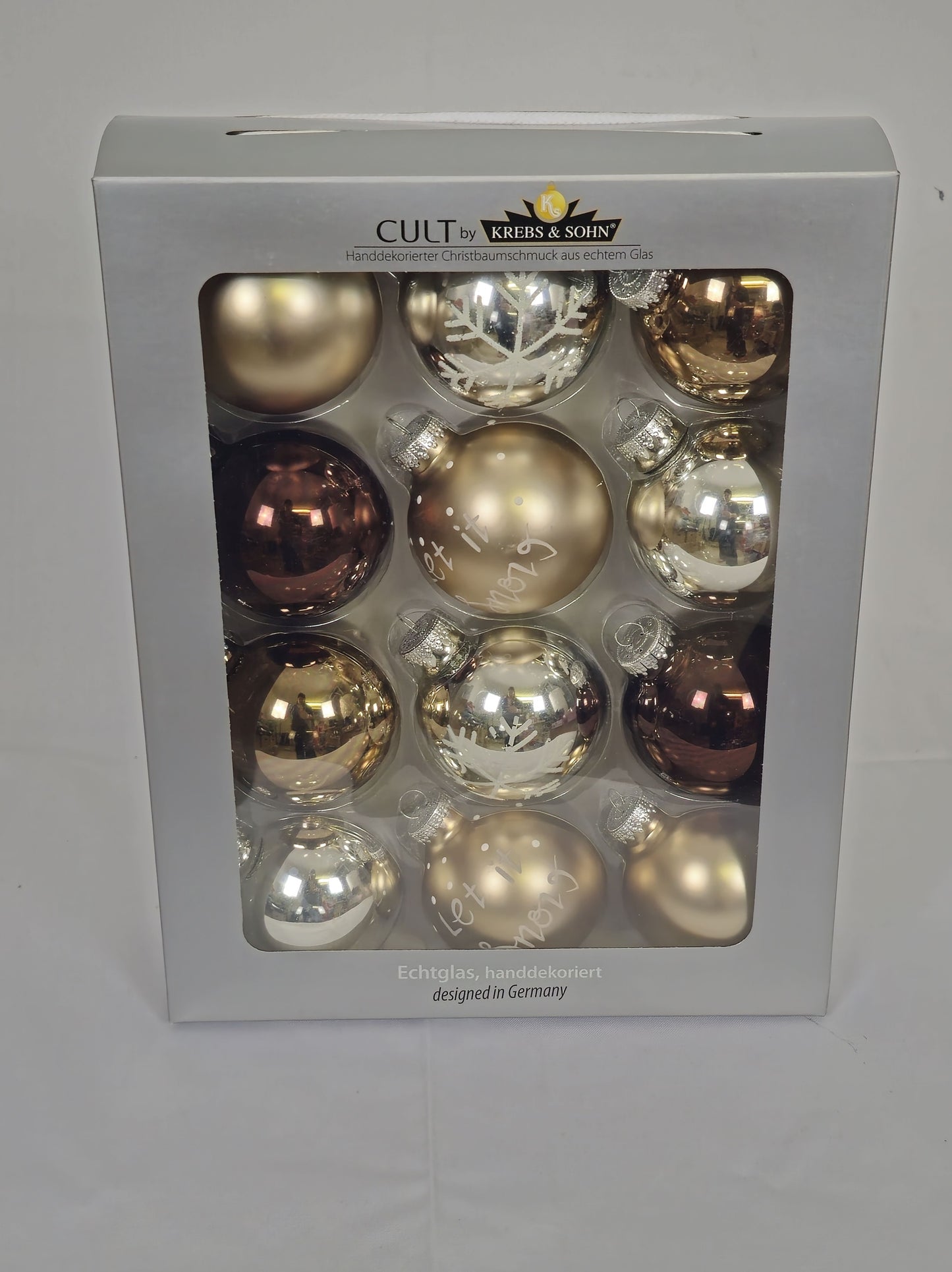 Krebs & Sohn Christbaumkugeln – Elegantes Braun (12er-Set)
